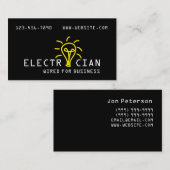 Électricien, Électrique, Carte de visite de constr (Devant / Derrière)