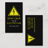 Électricien, Électrique, Carte de visite de constr (Devant / Derrière)
