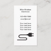 Electricien moderne Carte de visite double côté (Dos)
