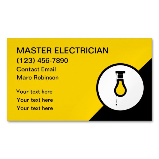 Électricien moderne Cool Carte de visite Magnet (devant)