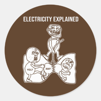 Electricity Explaated Electricity Physics Nerd Ronde Sticker