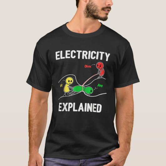 Electricity Explained Ohm Volt Ampere  Electrician T-shirt (Voorkant)