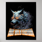 Electrified Wolf Chaos Animal Rage Energy Poster (Voorkant)