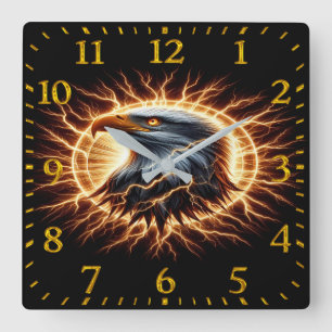 Electrifying Eagle Vierkante Klok