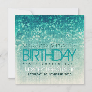 Electro Dreams Party Birthday Uitnodiging