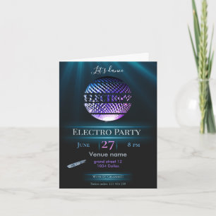 Electro EDM party, invitation techno party