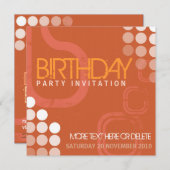 Électro invitation grunge d'anniversaire de soirée (Devant / Derrière)