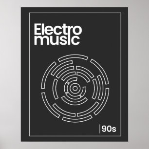 Electro Maze 90s Techno T-shirt Poster