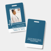 Électrocardiogramme, Badge d'identification médica (Avant & arrière)