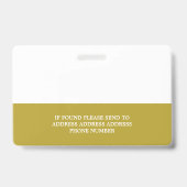 Électrocardiogramme, Badge d'identification médica (Arrière)