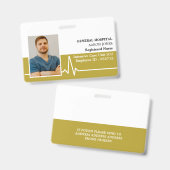 Électrocardiogramme, Badge d'identification médica (Avant & arrière)