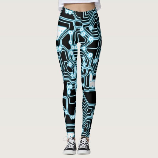 ElecTRON - Blauw / Zwart - Leggings (Voorkant)