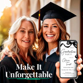 Electronic Afstuderen Invitation Black Bow Aankondiging