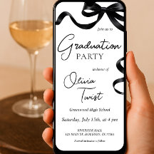 Electronic Afstuderen Invitation Black Bow