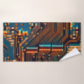 Electronic circuit board close up. background,boar (Serviette de bain)