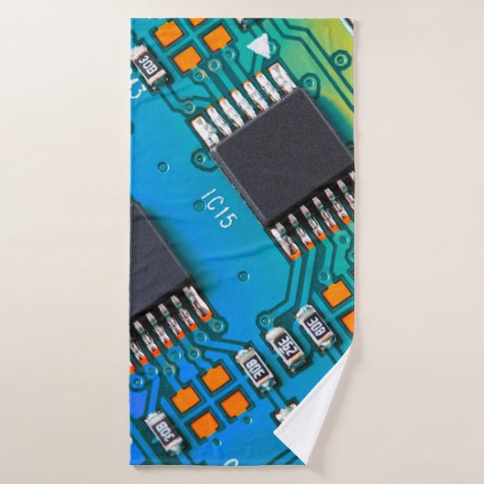 Electronic circuit board close up. background,boar (Serviette de bain)