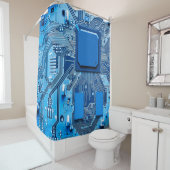 Electronic circuit board close up. circuit,board,s douchegordijn (In situ)