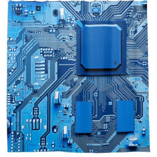 Electronic circuit board close up. circuit,board,s douchegordijn (Voorkant)