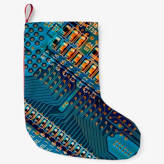Electronic circuit board close up. computer,semico kleine kerstsok (Voorkant)