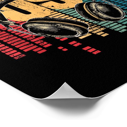 Electronic Music Lover DJ Hoofdtelefoon Poster (Hoek)
