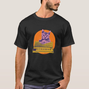 Electronic Musician Synthesizer Cat Dj T-shirt
