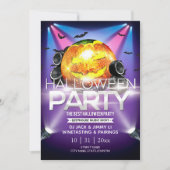 Electronic Neon Effect Halloween Party Kaart (Voorkant)