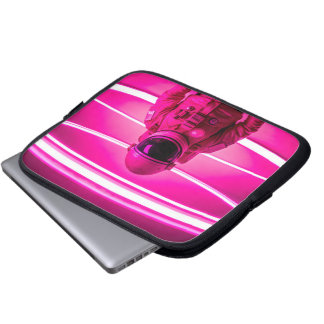 Electronics Bag astronaut op een roze neon achterg Laptop Sleeve