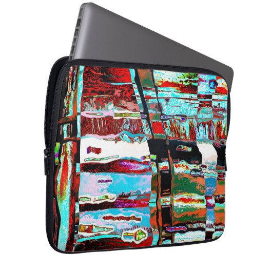 Electronics Bag – Collapse Reflection Abstract  Laptop Sleeve (Voorkant Rechts)