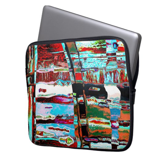 Electronics Bag – Collapse Reflection Abstract  Laptop Sleeve (Voorkant Links)