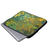 Electronics Bag Groen Geel Edelsteen Patroon Laptop Sleeve (Voorkant onderkant)