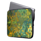 Electronics Bag Groen Geel Edelsteen Patroon Laptop Sleeve (Voorkant Links)