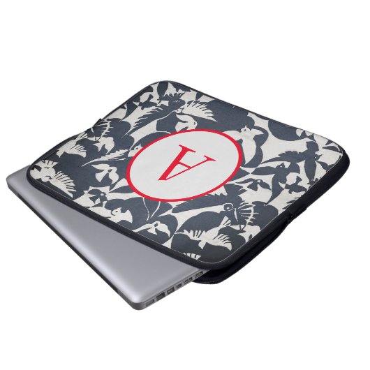 Electronics Bag JAPANESE BIRD PATTERN DIY INITIAAL Laptop Sleeve (Voorkant onderkant)