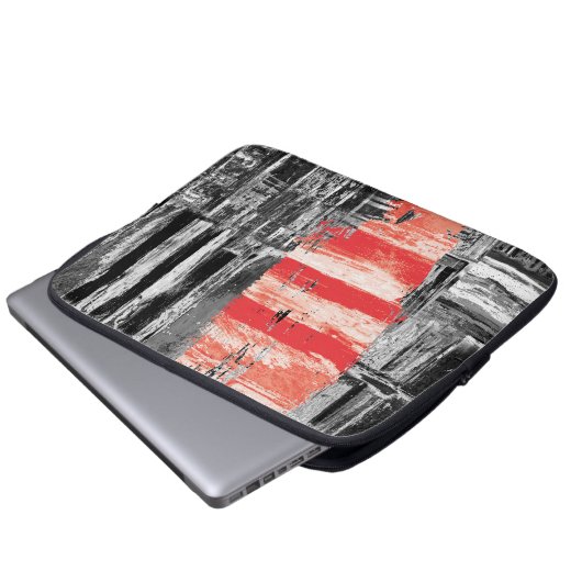 Electronics Bag – Red Pulse Abstract Design Laptop Sleeve (Voorkant onderkant)