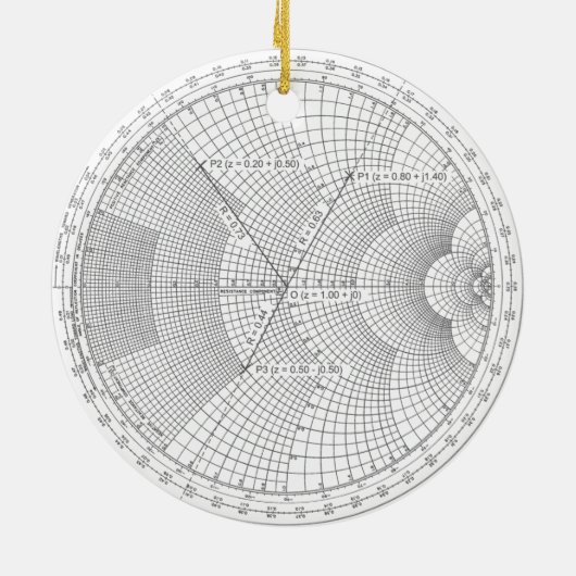 Electronics Engineer Smith Chart Holiday Keramisch Ornament (Achterkant)