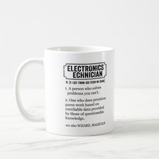Electronics Technician Funny Definition Koffiemok (Links)