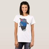 Elefant bij honkbal met honkbalknuppel t-shirt (Voorkant volledig)