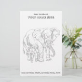 Elefant en baby-briefpapier briefpapier (Staand voorkant)
