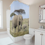 Elefant en Baby shower gordijn (In situ)