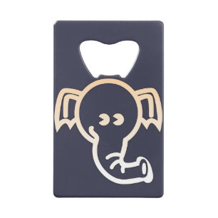 Elefant esthetisch gestileerde schattige lijn Art Kredietkaart Flessenopener