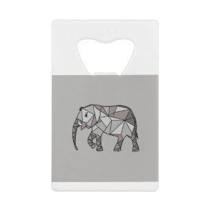 elefant geometrisch , bisschop grijs 2 kredietkaart flessenopener