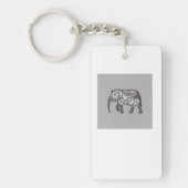 elefant geometrisch, bisschop grijs 2, thuisdecor sleutelhanger (Voorkant)