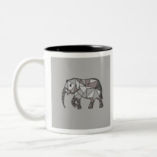 elefant geometrisch , bisschop grijs 2 tweekleurige koffiemok