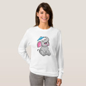 Elefant in Splash met water T-shirt (Voorkant volledig)