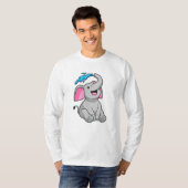 Elefant in Splash met water T-shirt (Voorkant volledig)