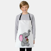 Elefant met chocolade-wafelijs schort (Gedragen)