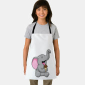 Elefant met chocolade-wafelijs schort (Insitu)