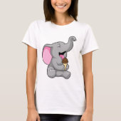 Elefant met chocolade-wafelijs t-shirt (Voorkant)