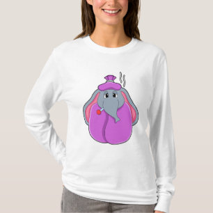 Elefant met koortsthermometer t-shirt