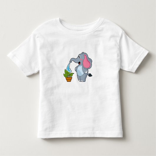 Elefant met Plant Kinder Shirts (Voorkant)