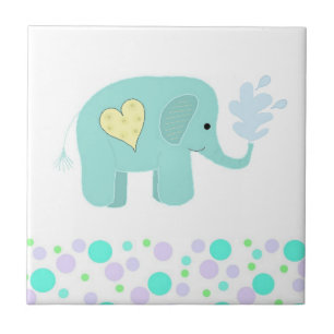 Elefant met Stippen Tegeltje